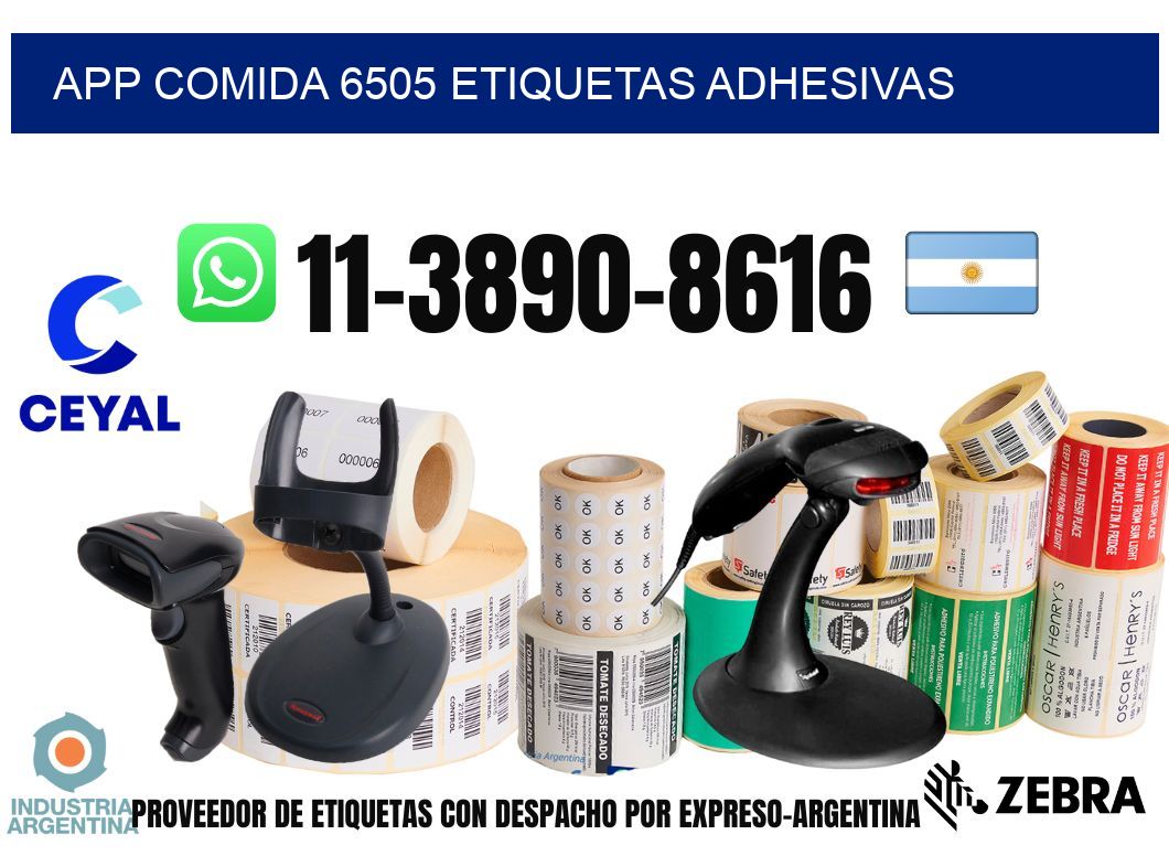 App comida 6505 etiquetas adhesivas