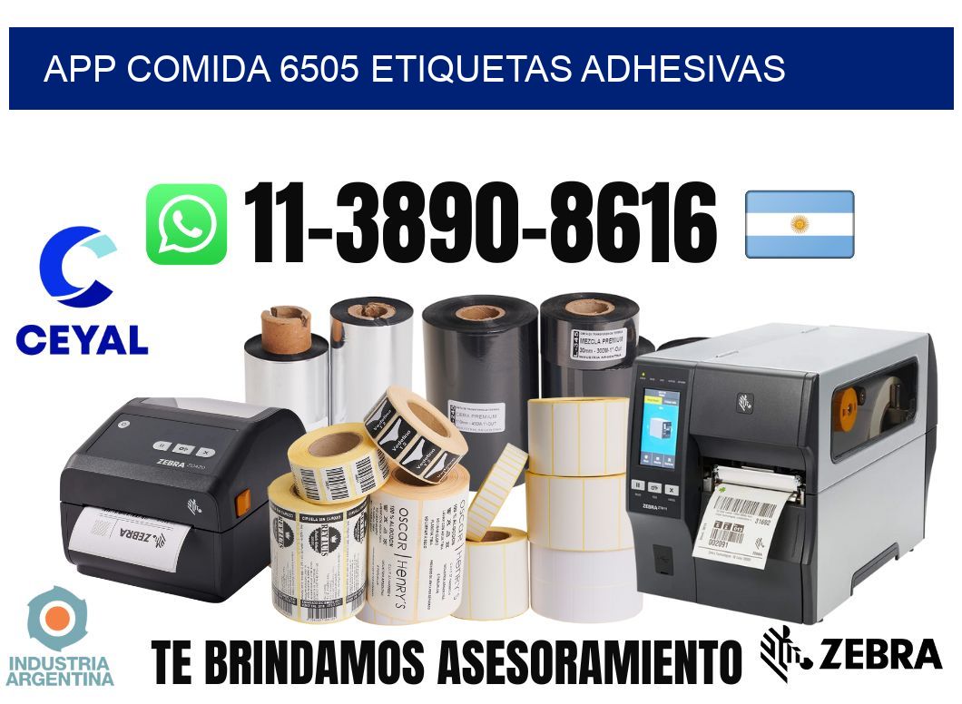 App comida 6505 etiquetas adhesivas