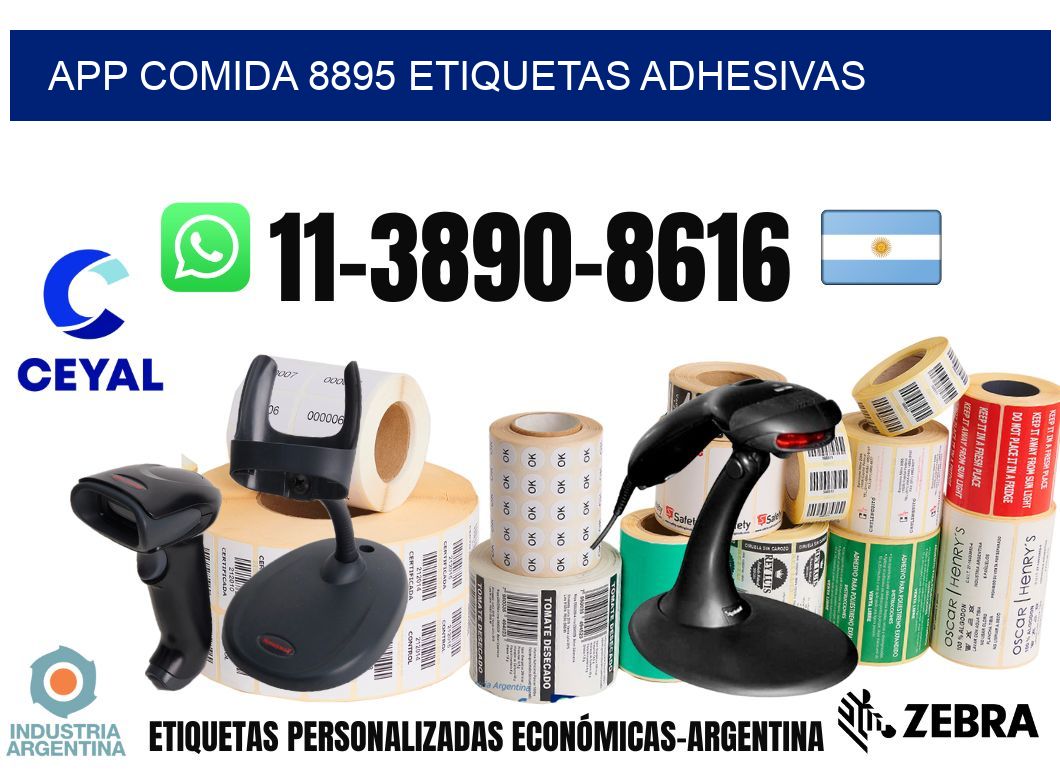App comida 8895 etiquetas adhesivas