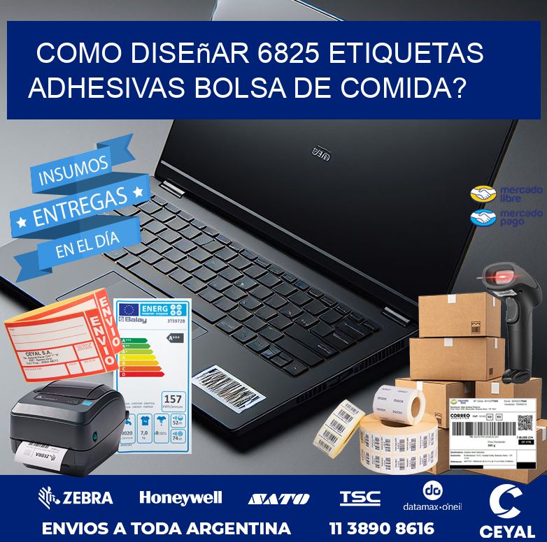 como diseñar 6825 etiquetas adhesivas bolsa de comida?