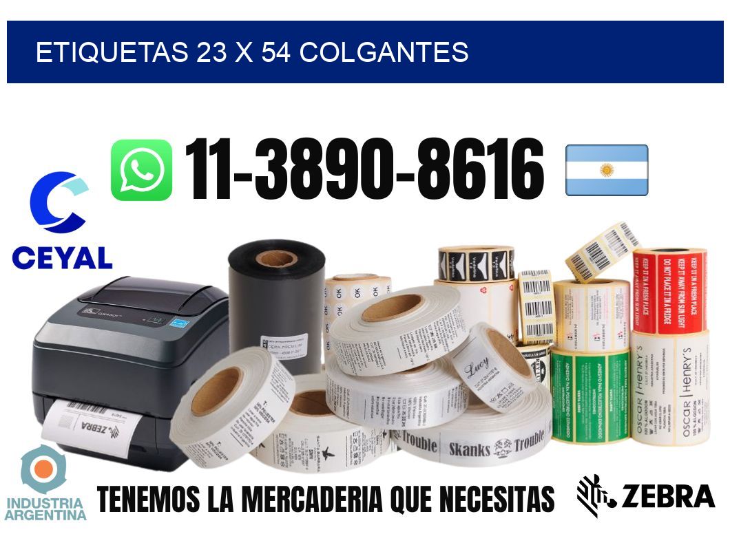 etiquetas 23 x 54 colgantes