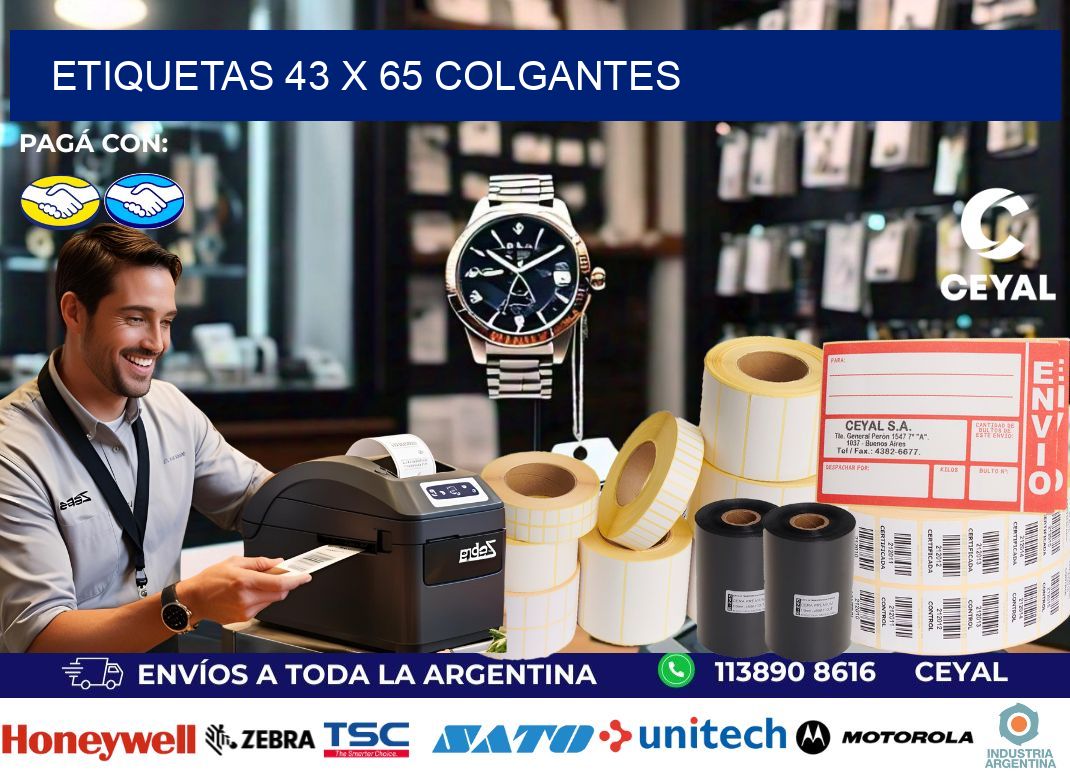 etiquetas 43 x 65 colgantes