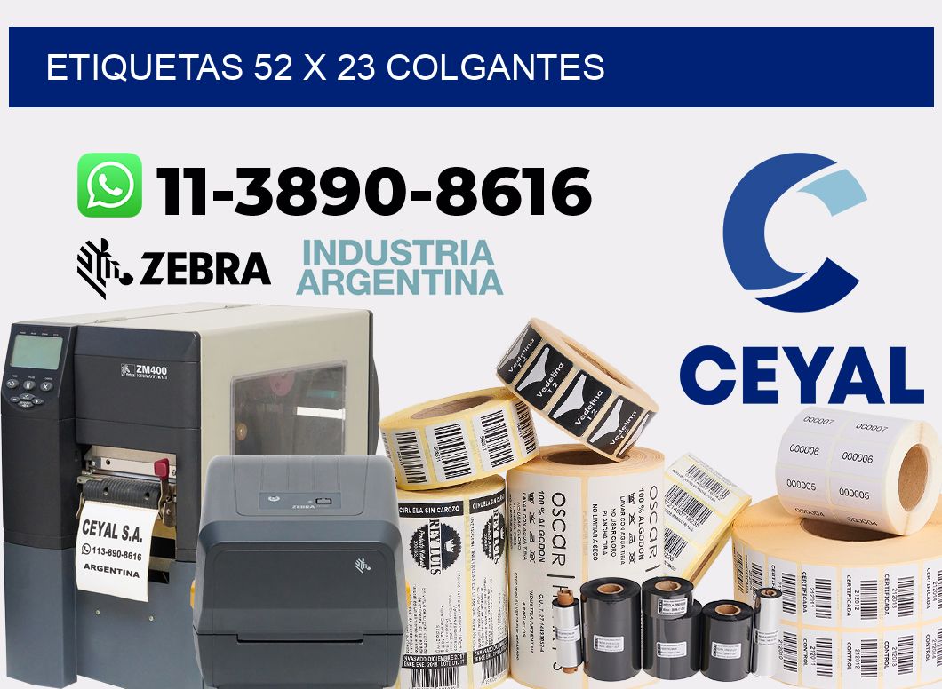 etiquetas 52 x 23 colgantes