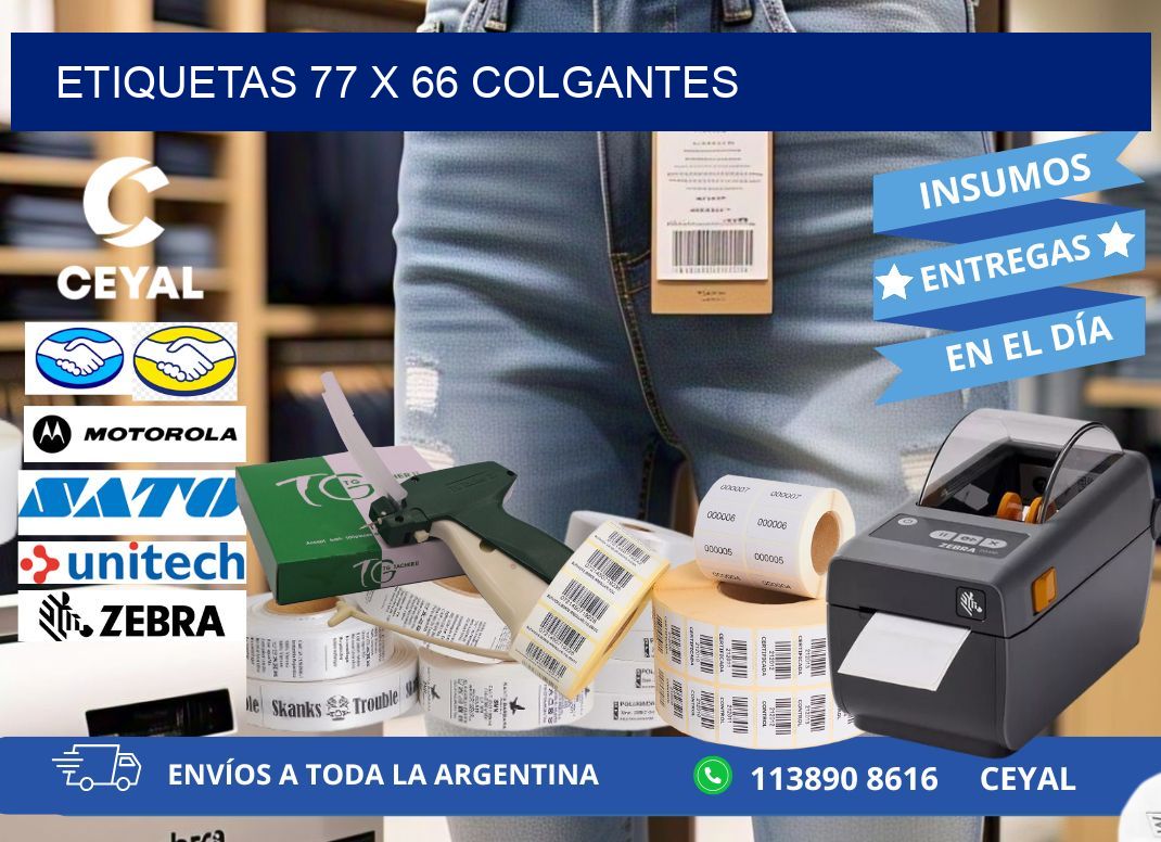 etiquetas 77 x 66 colgantes