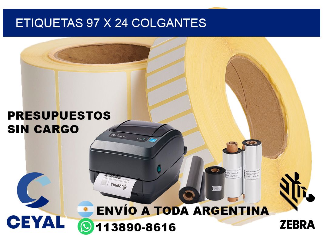 etiquetas 97 x 24 colgantes