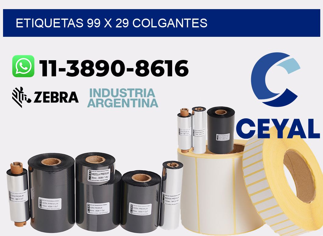 etiquetas 99 x 29 colgantes