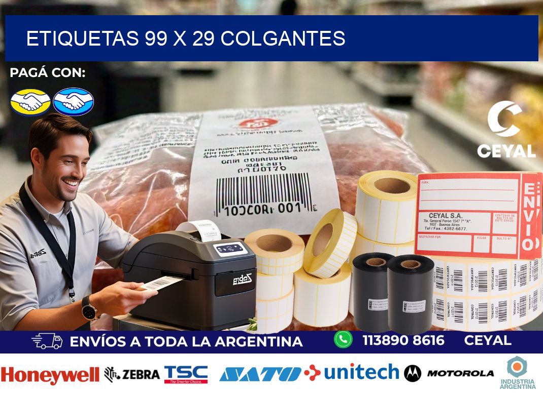 etiquetas 99 x 29 colgantes
