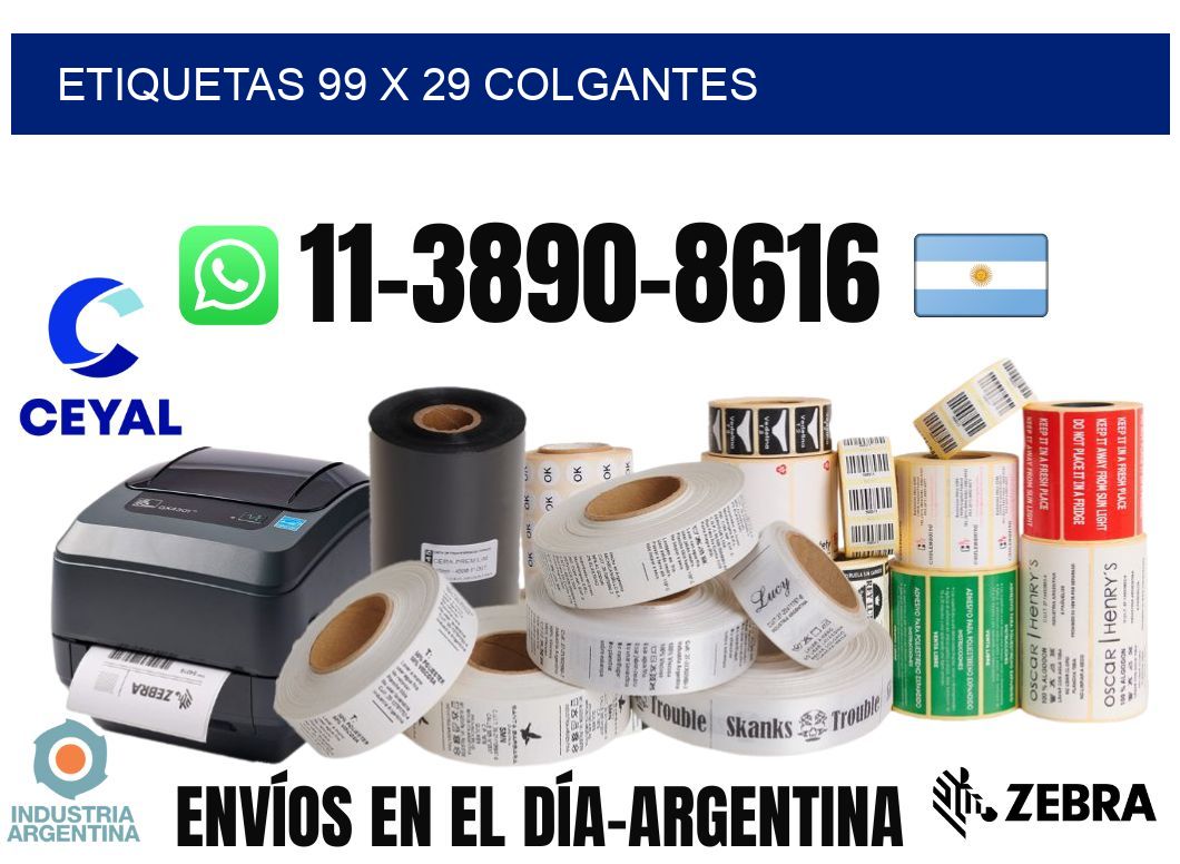 etiquetas 99 x 29 colgantes