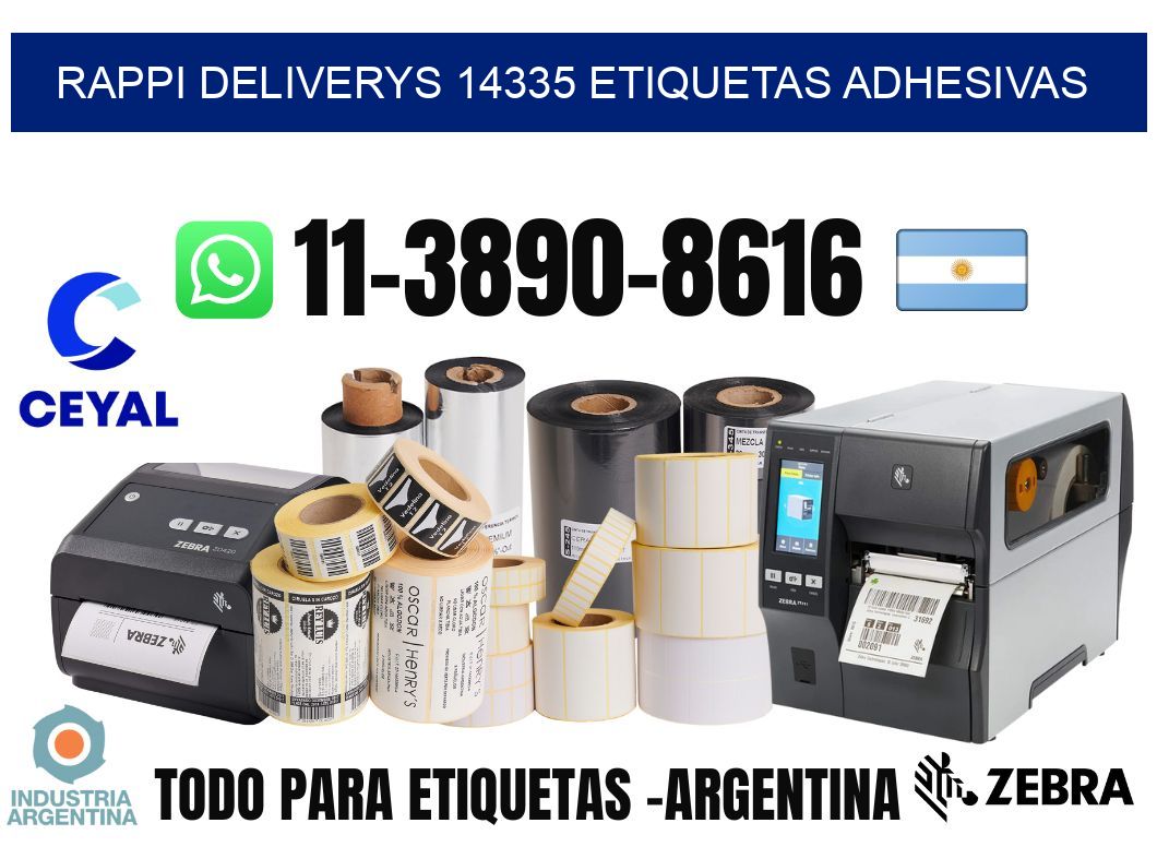 rappi deliverys 14335 etiquetas adhesivas