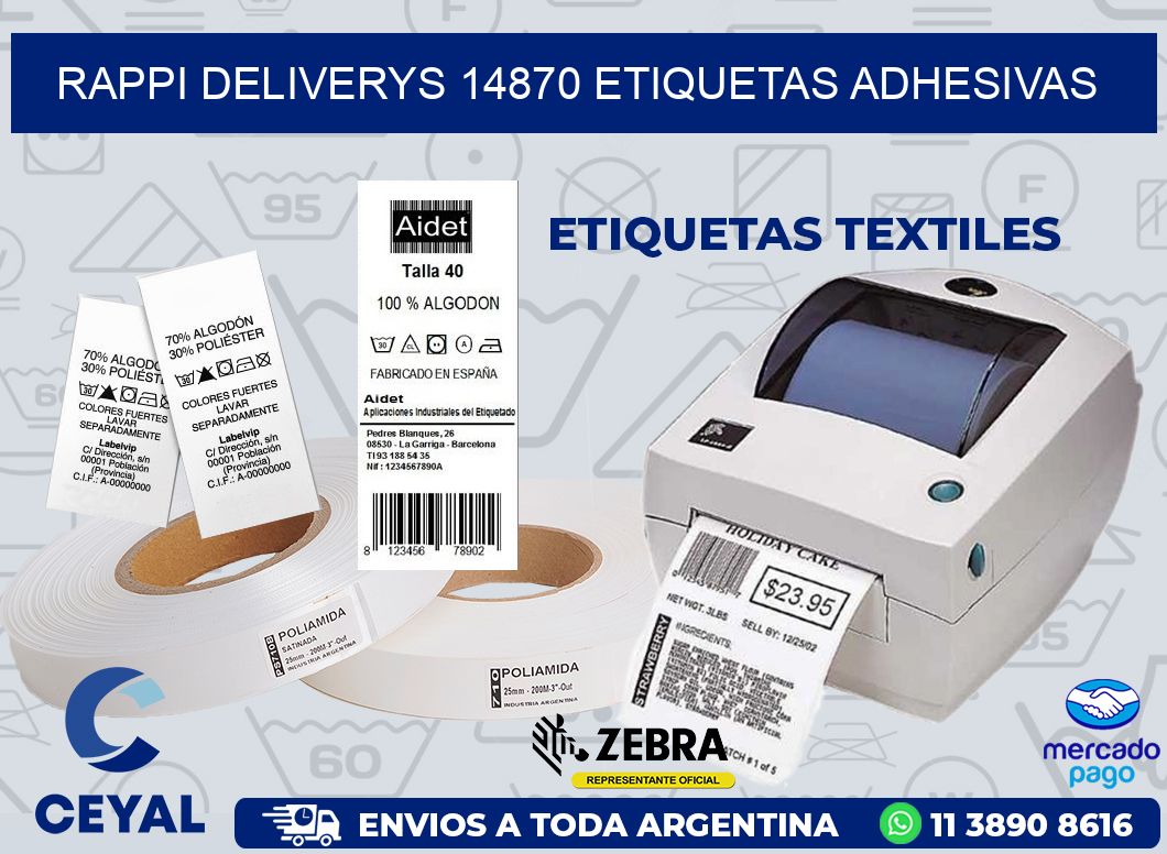 rappi deliverys 14870 etiquetas adhesivas