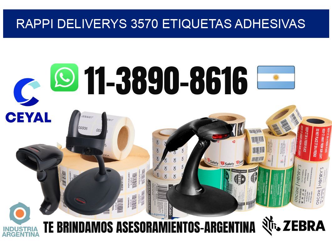rappi deliverys 3570 etiquetas adhesivas