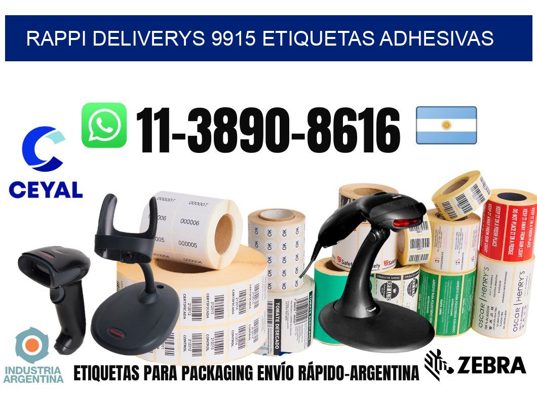 rappi deliverys 9915 etiquetas adhesivas