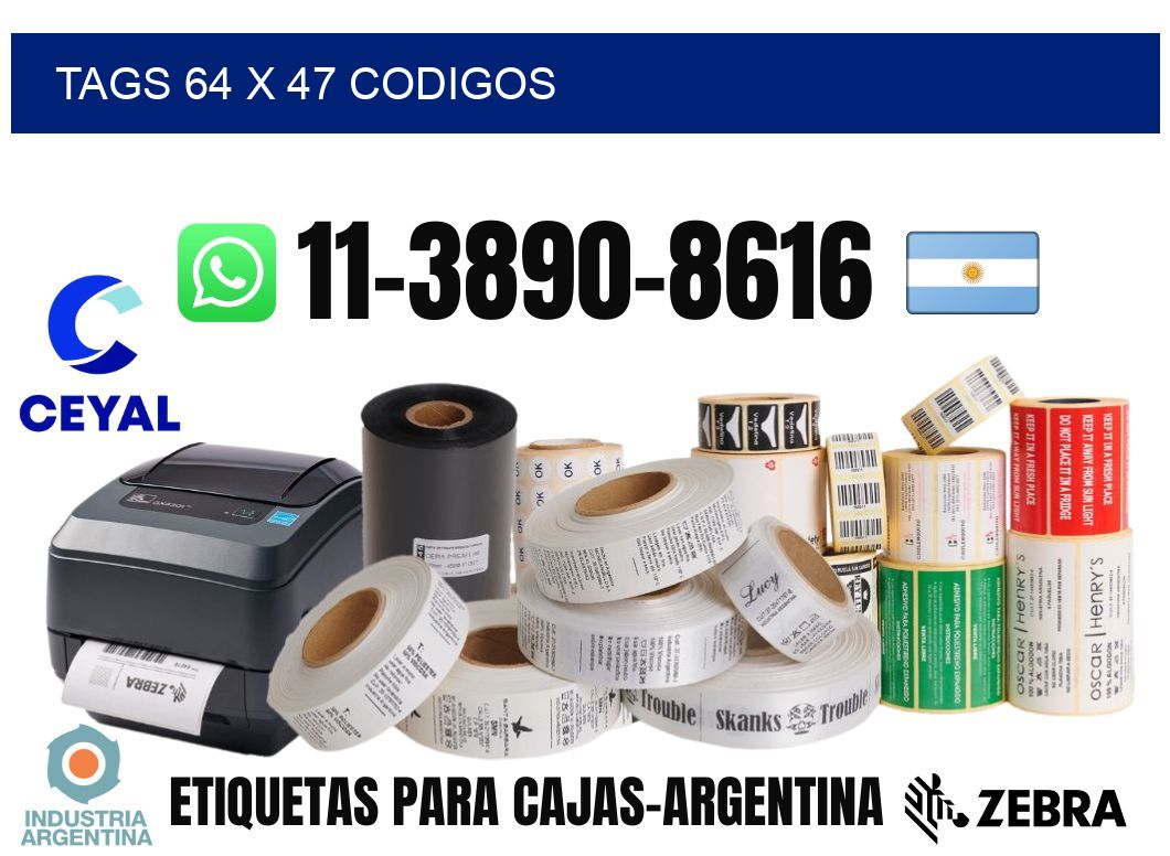 tags 64 x 47 codigos