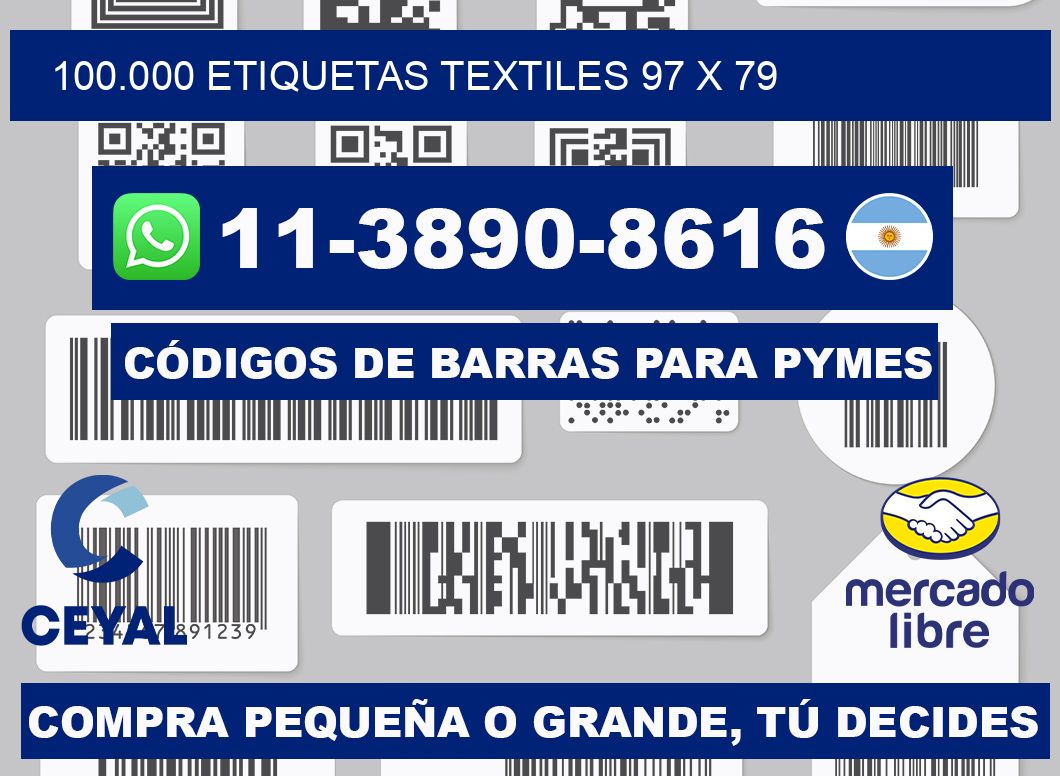 100.000 ETIQUETAS TEXTILES 97 x 79