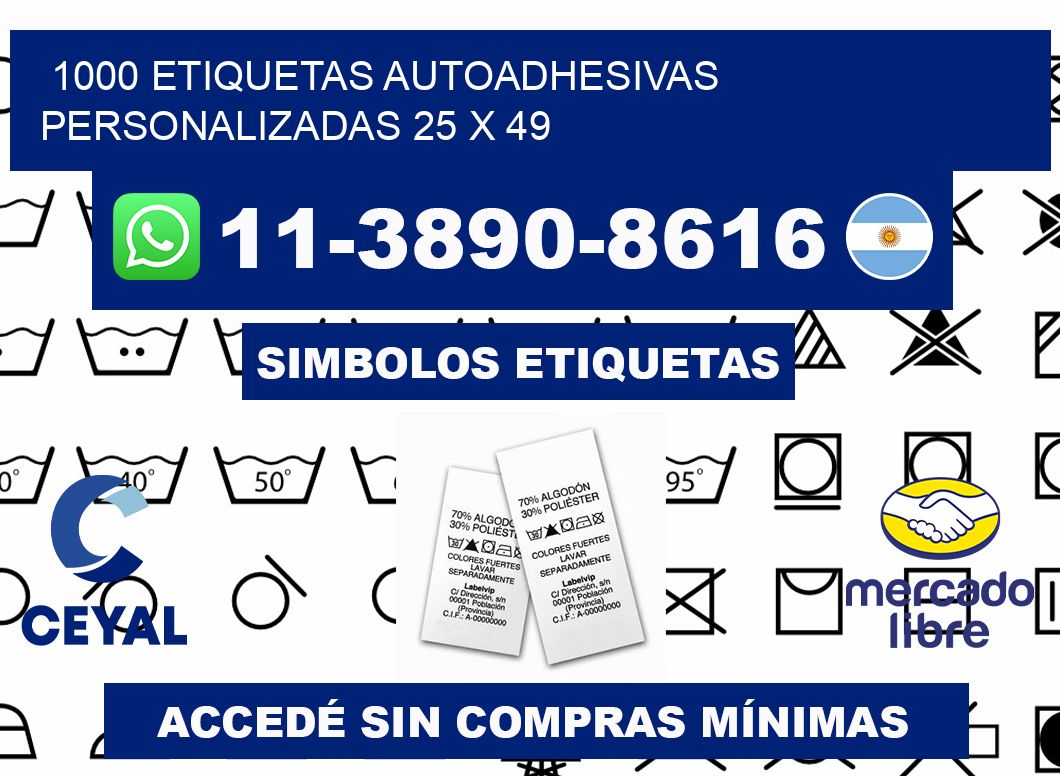 1000 Etiquetas autoadhesivas personalizadas 25 x 49