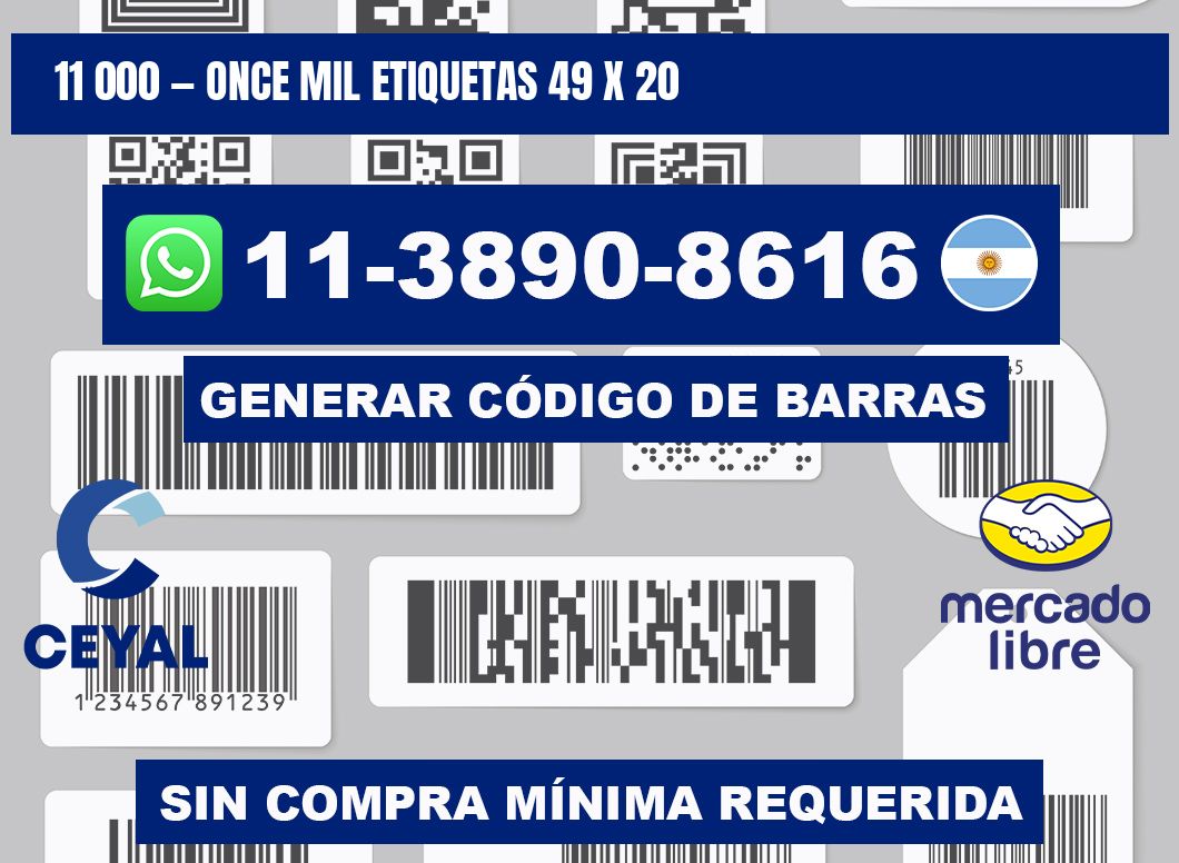 11 000 — once mil etiquetas 49 x 20