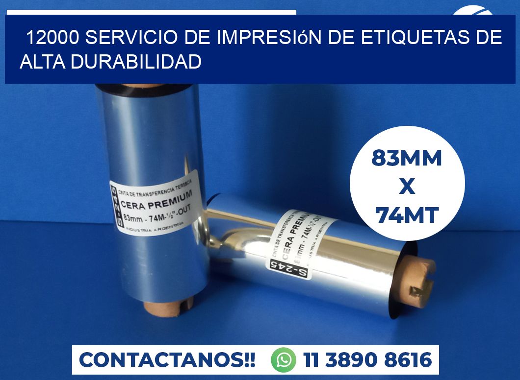 12000 Servicio de impresión de etiquetas de alta durabilidad