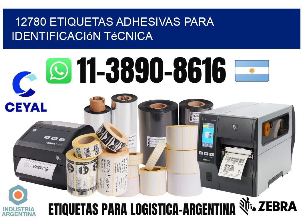 12780 Etiquetas adhesivas para identificación técnica