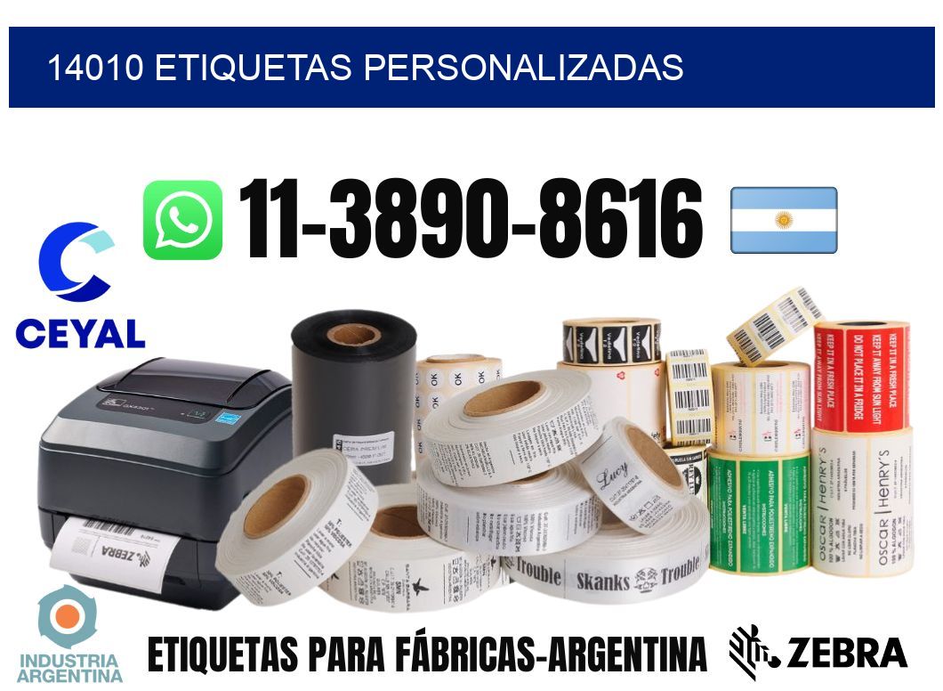 14010 etiquetas personalizadas