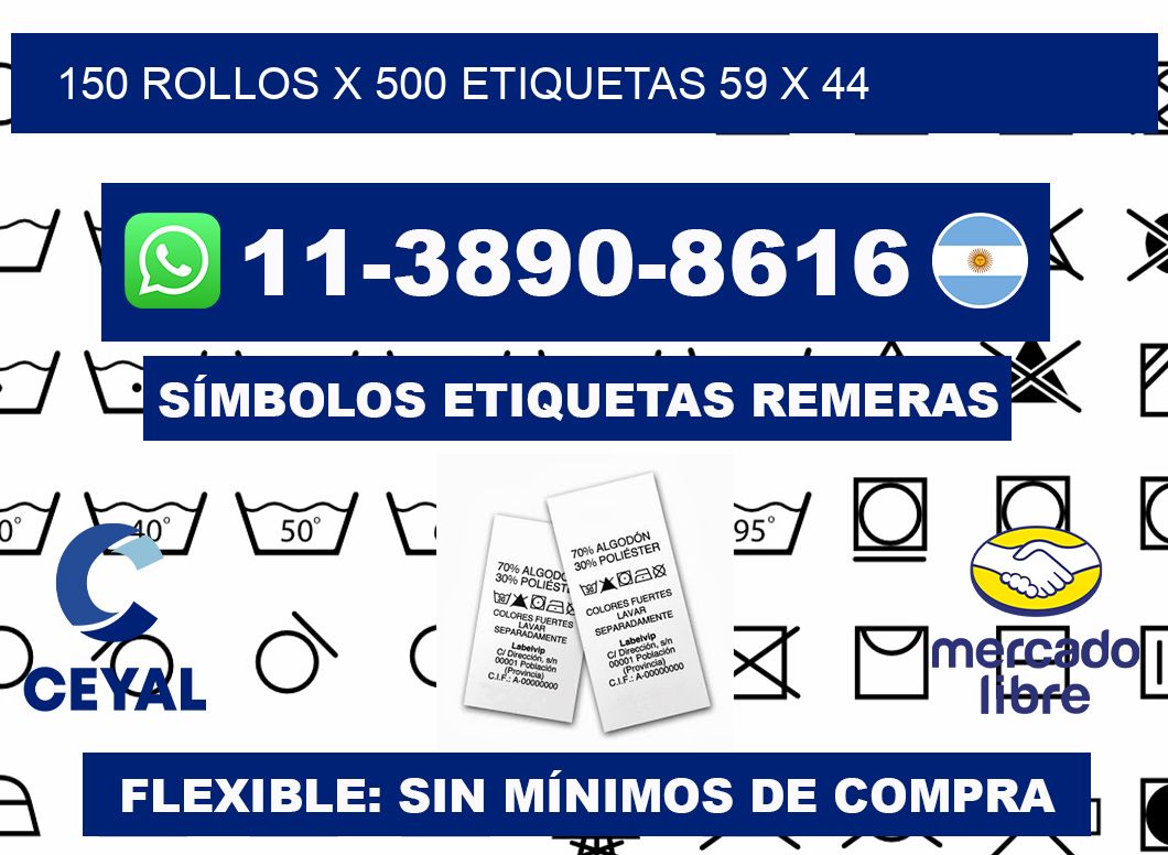 150 rollos x 500 etiquetas 59 x 44