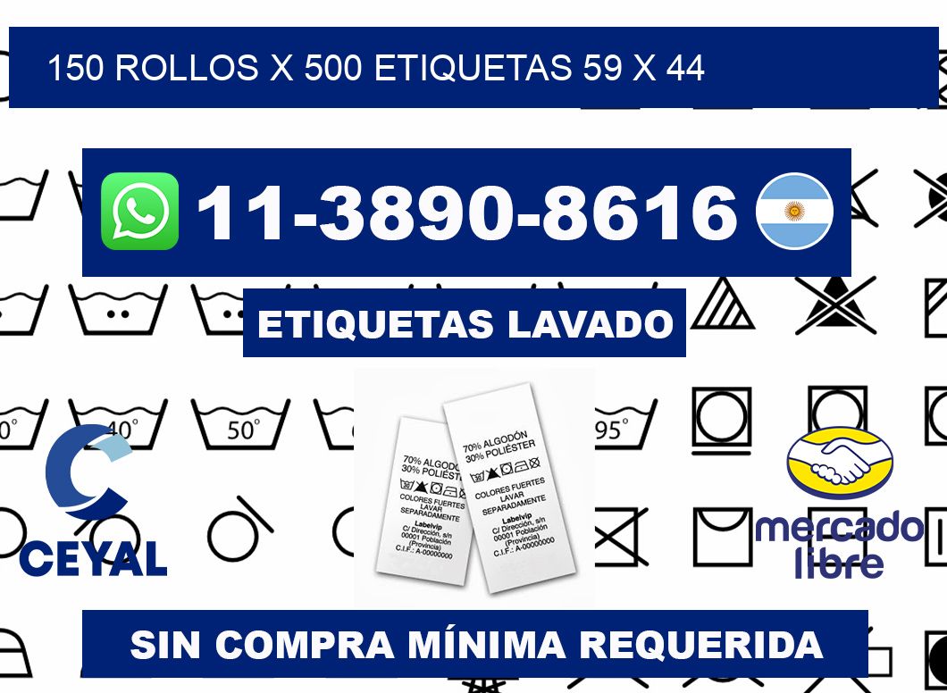 150 rollos x 500 etiquetas 59 x 44