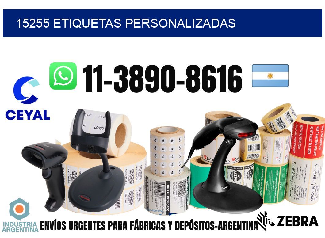 15255 etiquetas personalizadas