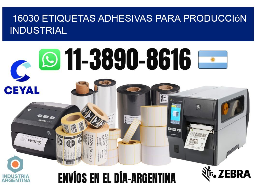16030 Etiquetas adhesivas para producción industrial