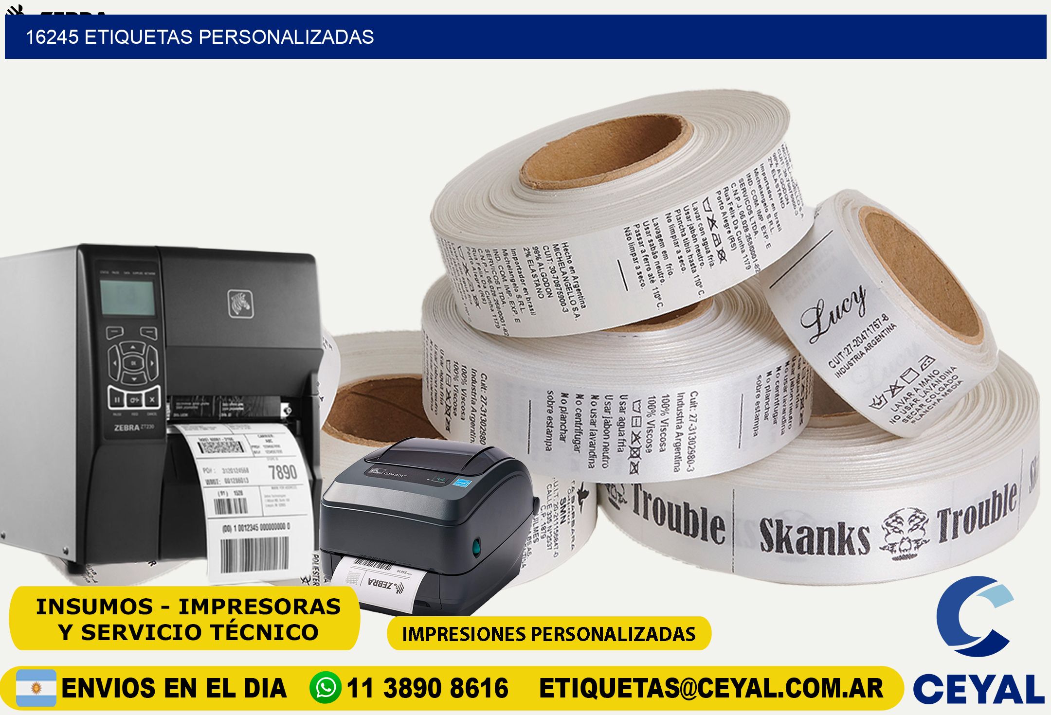 16245 etiquetas personalizadas