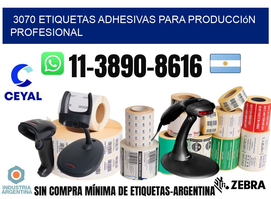 3070 Etiquetas adhesivas para producción profesional