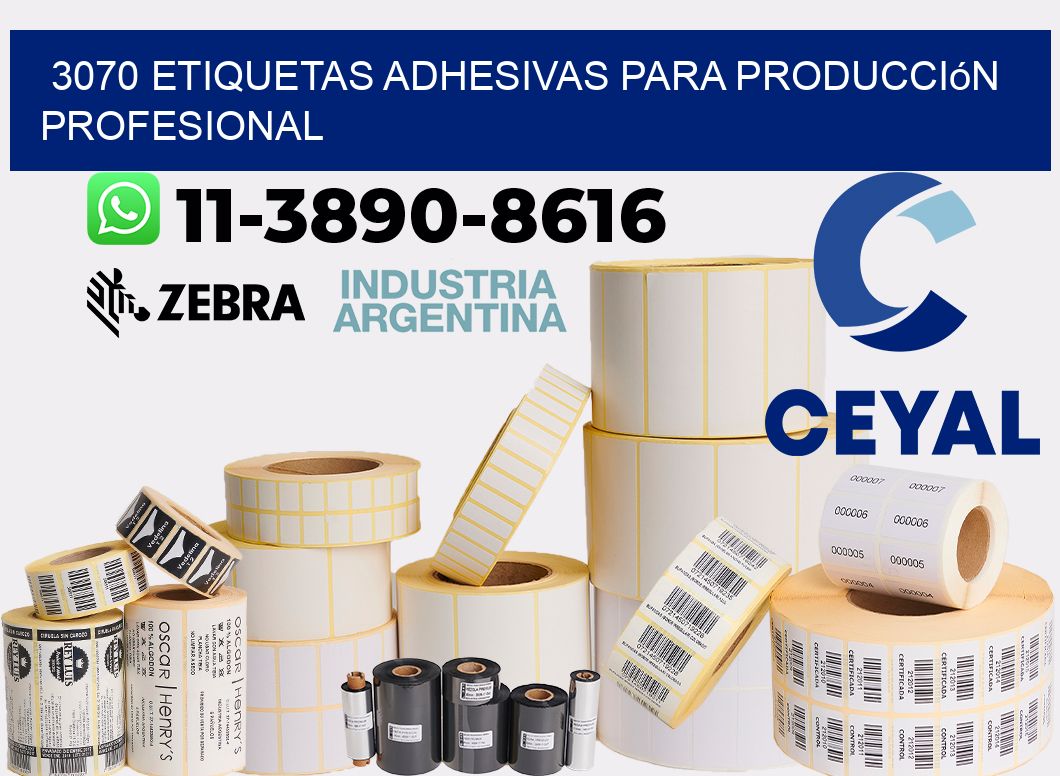 3070 Etiquetas adhesivas para producción profesional