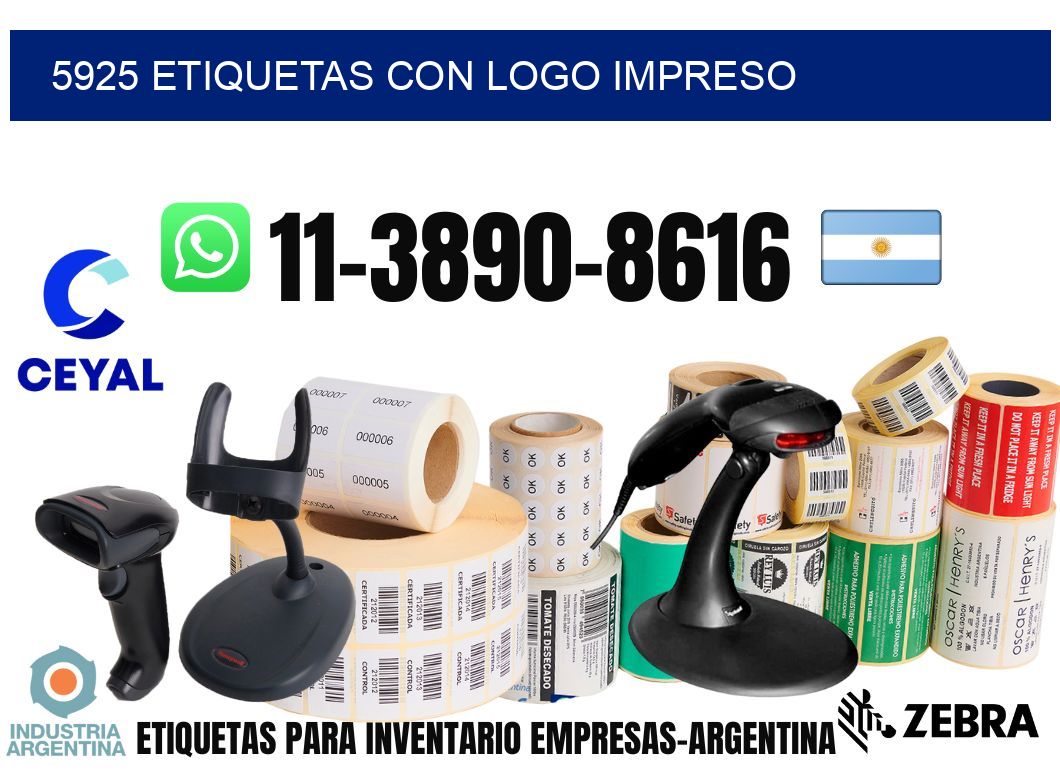 5925 Etiquetas con logo impreso