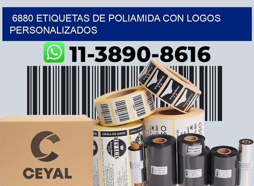 6880 Etiquetas de poliamida con logos personalizados