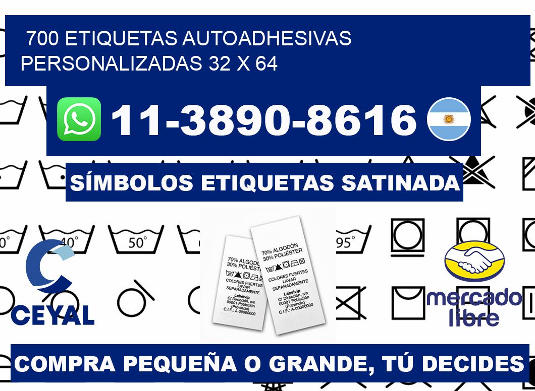 700 Etiquetas autoadhesivas personalizadas 32 x 64
