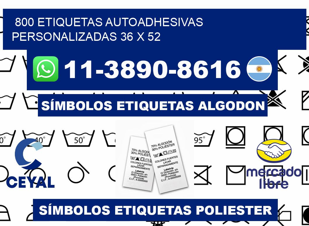 800 Etiquetas autoadhesivas personalizadas 36 x 52