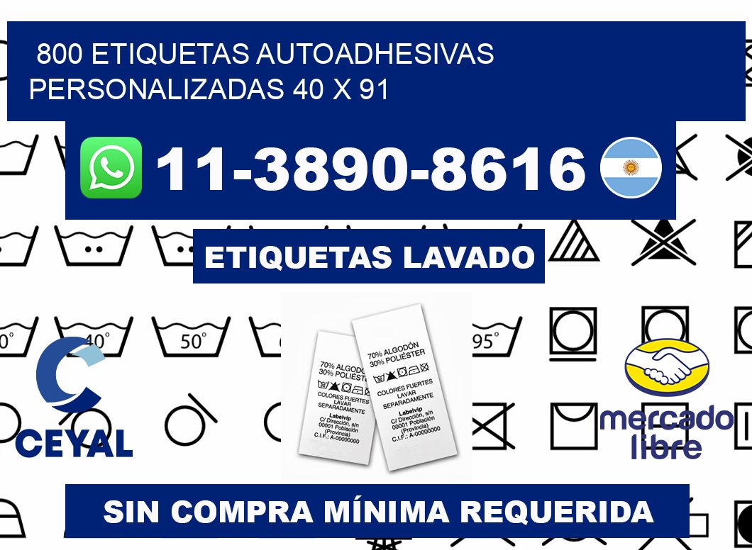 800 Etiquetas autoadhesivas personalizadas 40 x 91