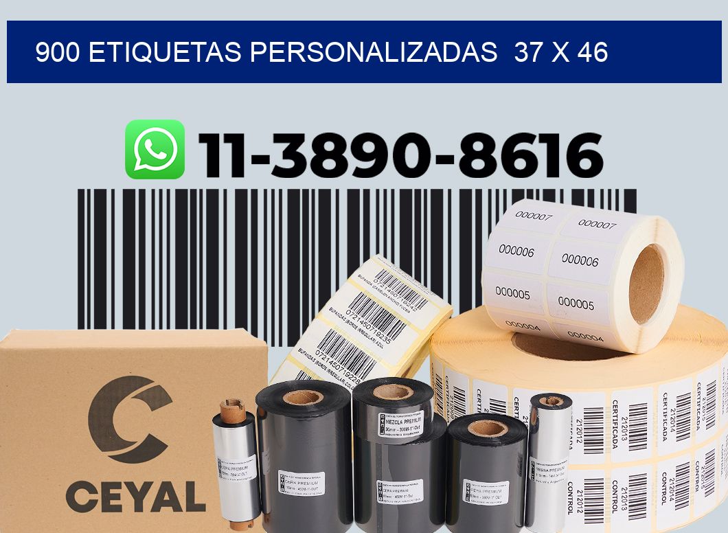 900 etiquetas personalizadas 37 x 46