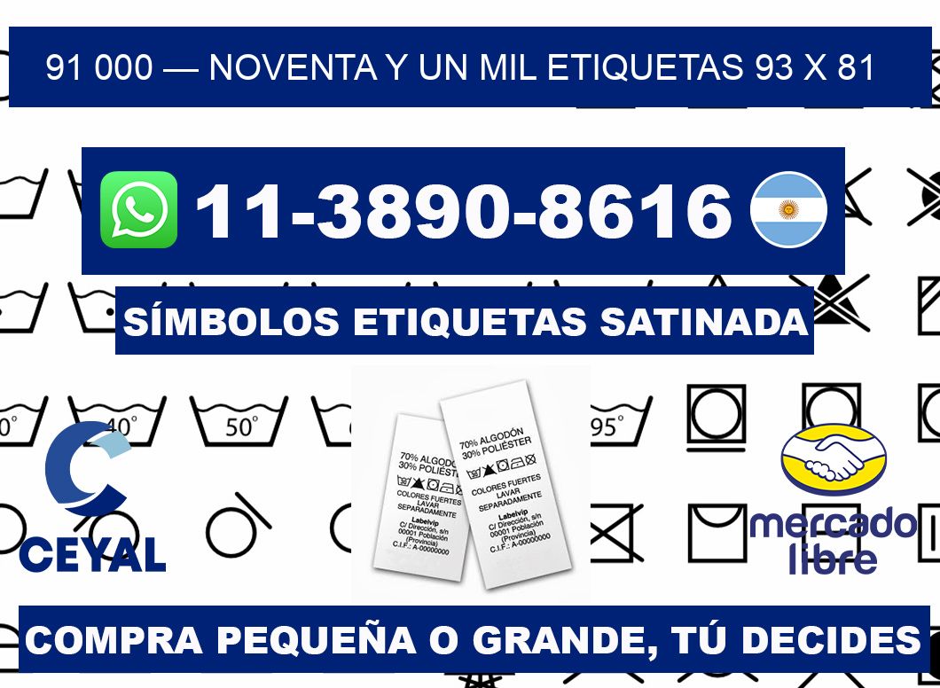 91 000 — noventa y un mil etiquetas 93 x 81