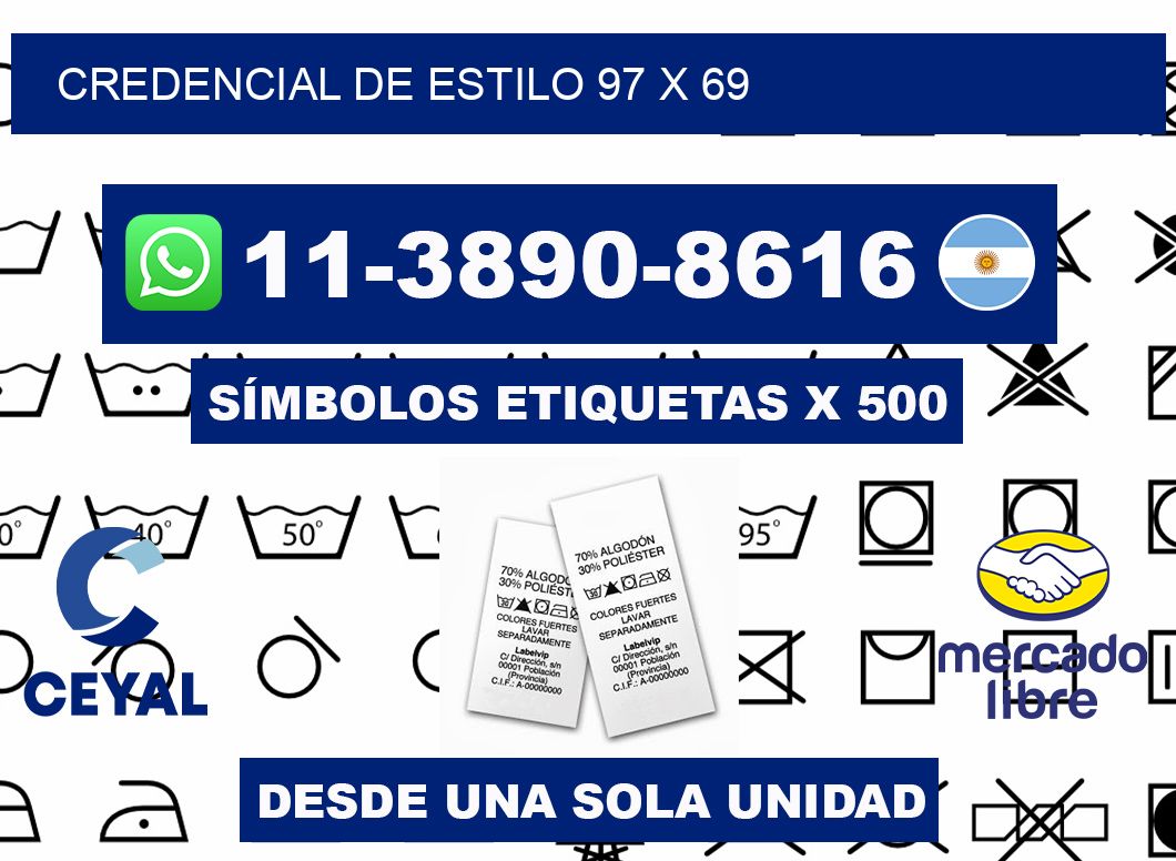 Credencial de estilo 97 x 69