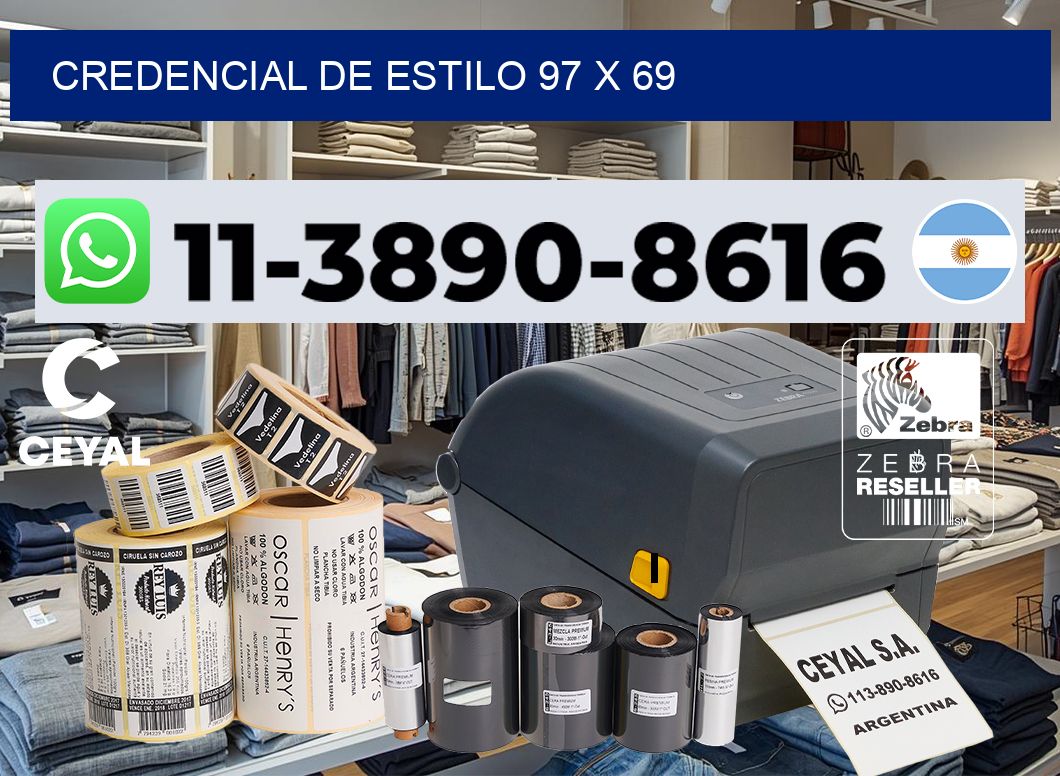 Credencial de estilo 97 x 69
