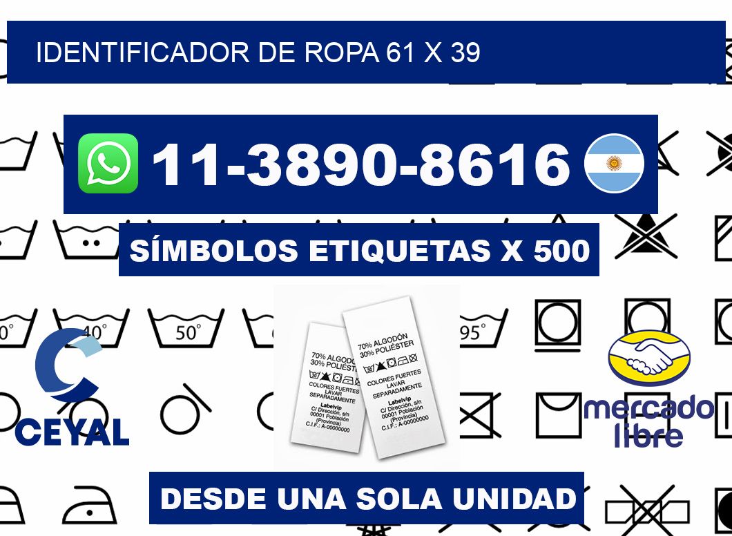 Identificador de ropa 61 x 39