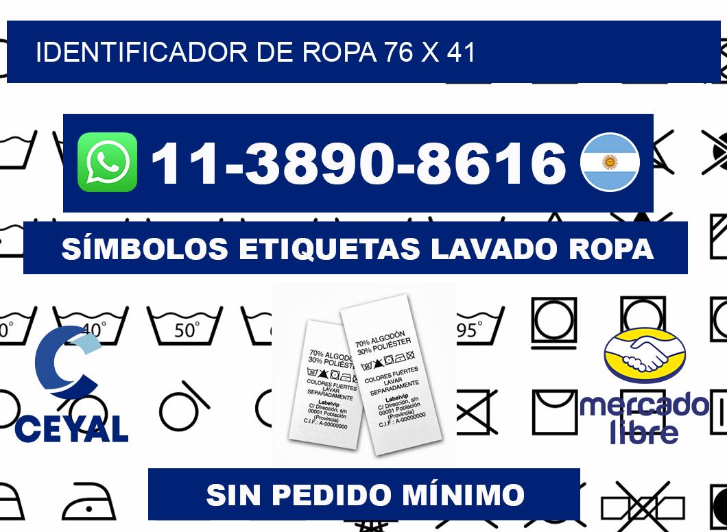 Identificador de ropa 76 x 41