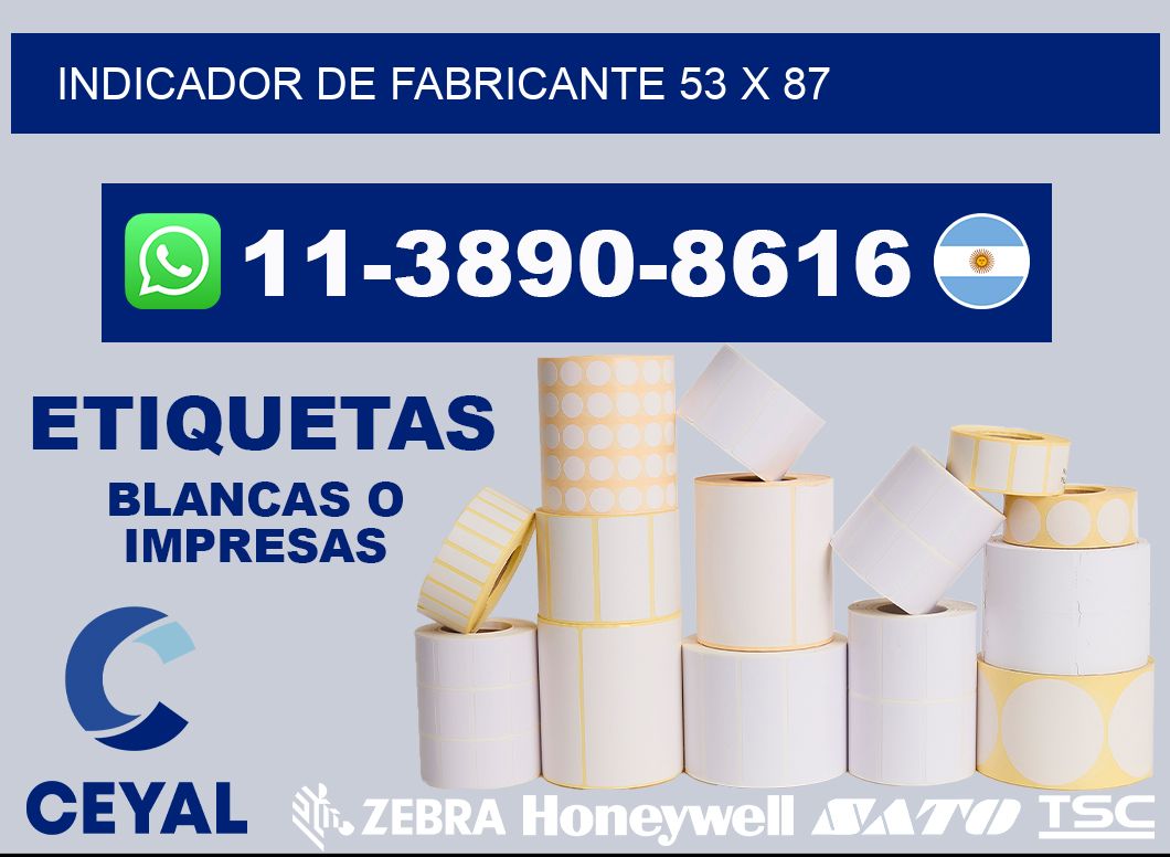 Indicador de fabricante 53 x 87