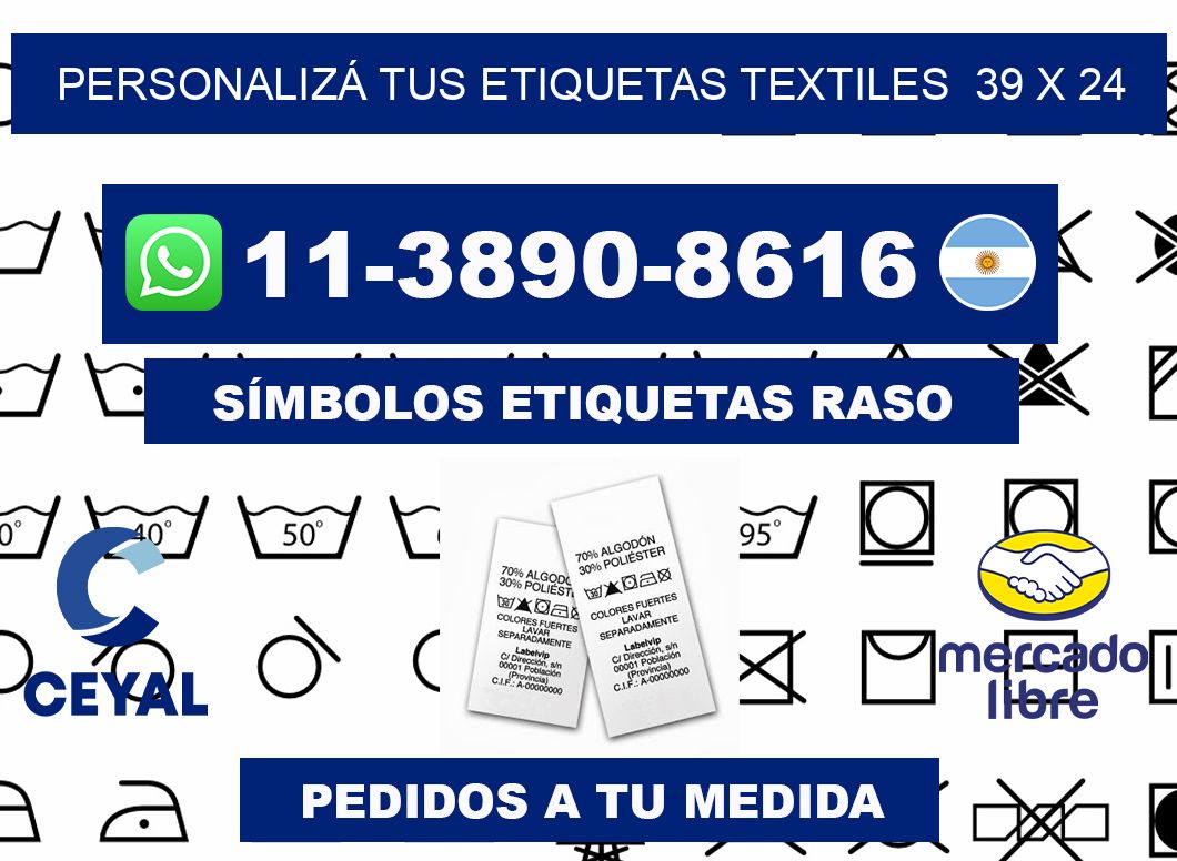 PERSONALIZÁ TUS ETIQUETAS TEXTILES 39 x 24