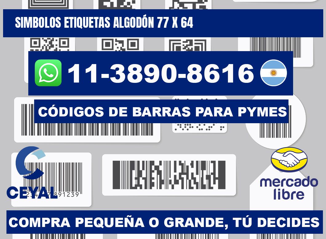 SIMBOLOS ETIQUETAS ALGODÓN 77 x 64