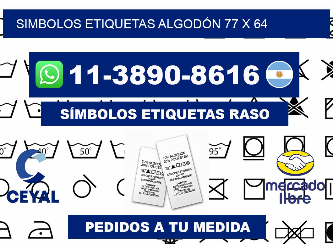 SIMBOLOS ETIQUETAS ALGODÓN 77 x 64