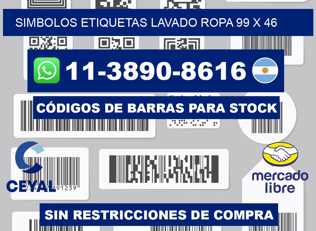 SIMBOLOS ETIQUETAS LAVADO ROPA 99 x 46