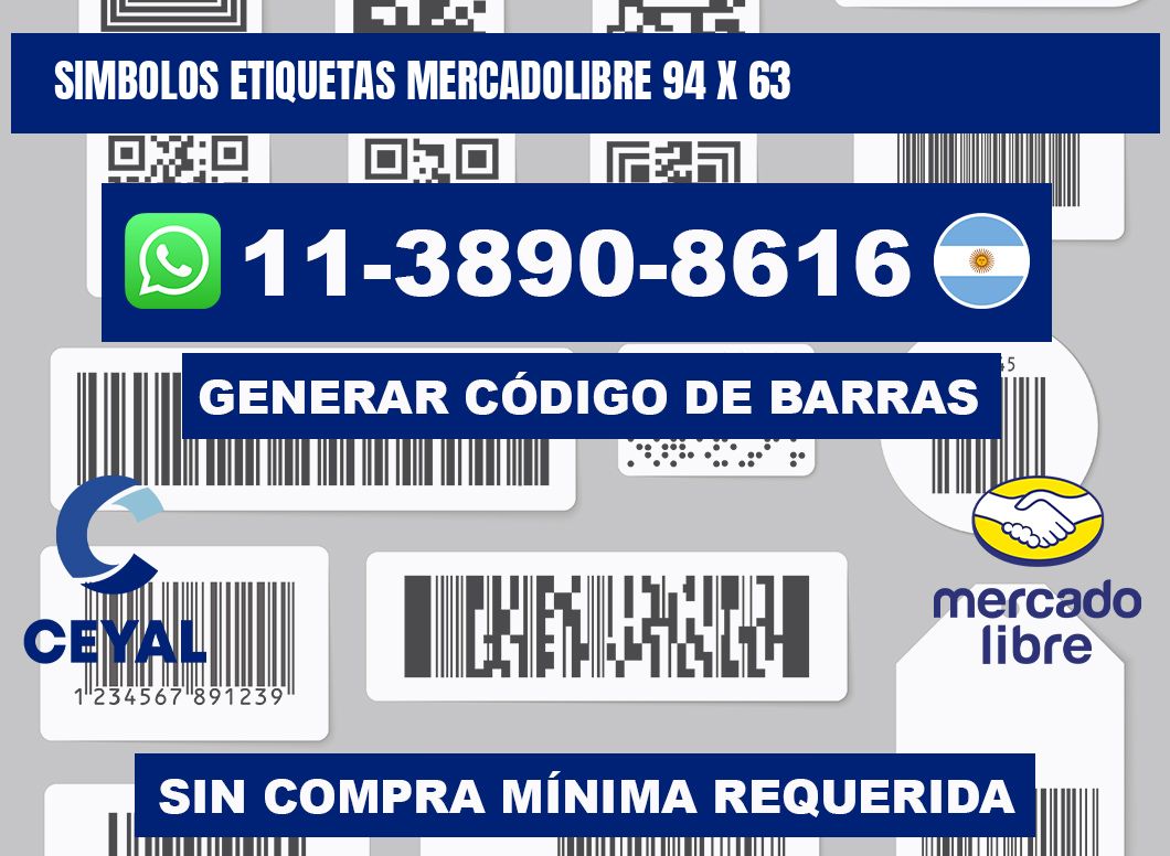 SIMBOLOS ETIQUETAS MERCADOLIBRE 94 x 63