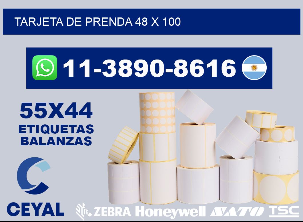 Tarjeta de prenda 48 x 100