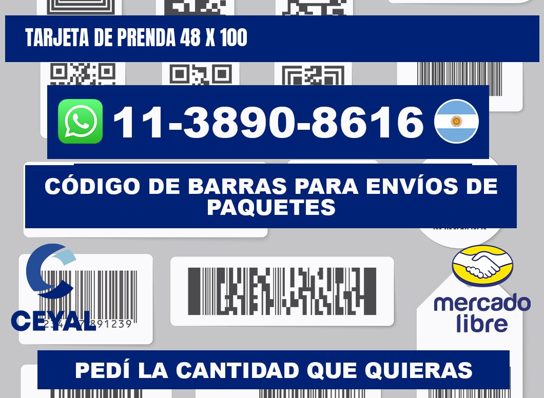 Tarjeta de prenda 48 x 100