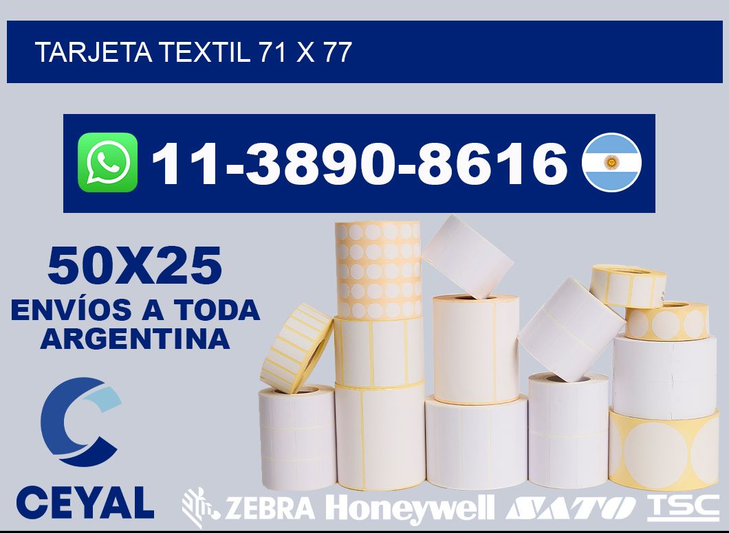 Tarjeta textil 71 x 77